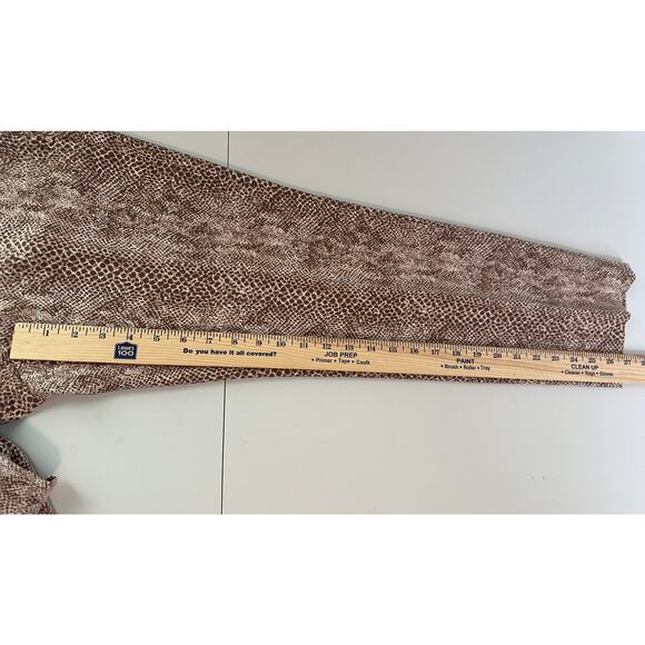 Banana Republic Avery Animal Print Straight Leg Pants Brown White Workwear 2 - Picture 6 of 9